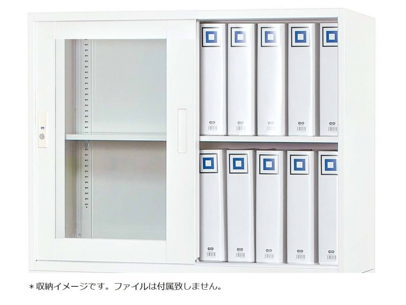 【販売終了】YSシリーズ　A4対応 ガラス引違い書庫　ホワイト　新品_4