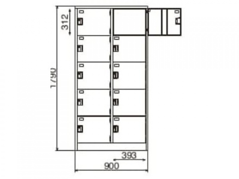 10人用ロッカー　2列5段タイプ　新品_3