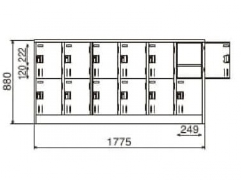 12人用ロッカー　横型タイプ　ニューグレー　SHG12A　新品_2