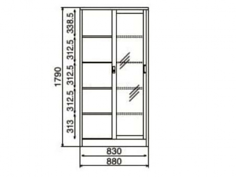 【法人様限定/送料無料】ガラス引違い書庫　603G-AW　新品_1