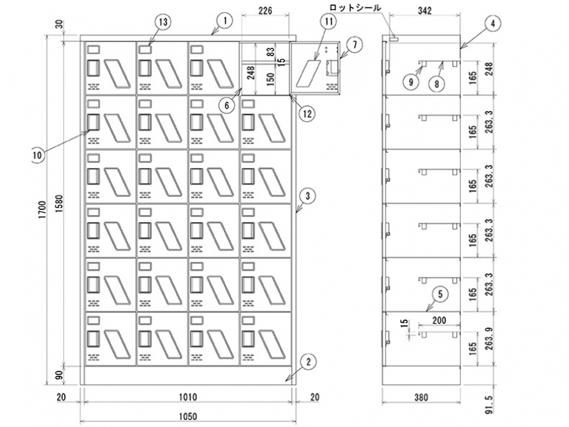 24人用シューズロッカー　窓付きタイプ　SC-24WM　新品_1