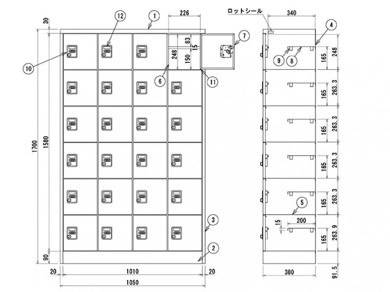 24人用シューズロッカー　ダイヤル鍵付きタイプ　SC-24WK　新品_1