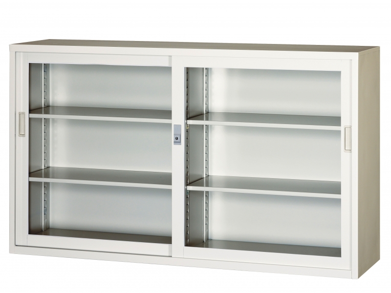 ガラス引違い書庫　305G-AW　新品