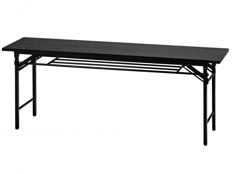 折り畳み会議テーブル　W1800/D450　ブラック　新品_0
