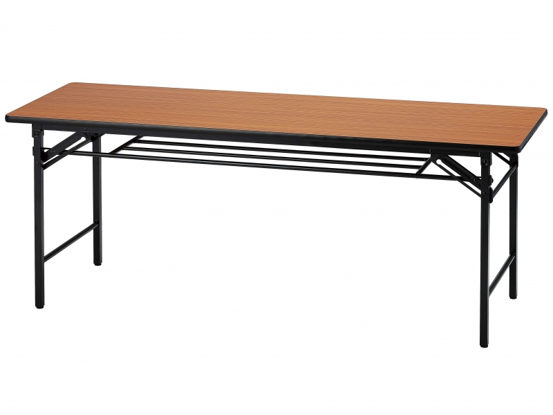 折り畳み会議テーブル（ソフトエッジ）　W1800/D600　チーク　新品