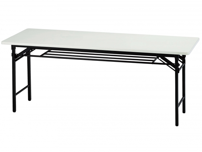 折り畳み会議テーブル（ソフトエッジ）　W1800/D600　ホワイト　新品_0