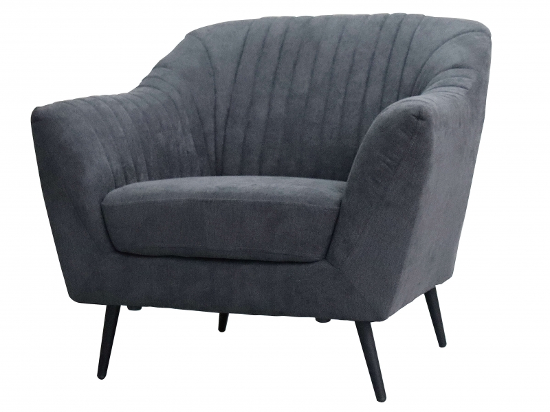 【販売終了】URINシリーズ　1人掛けリブソファ　グレー　新品