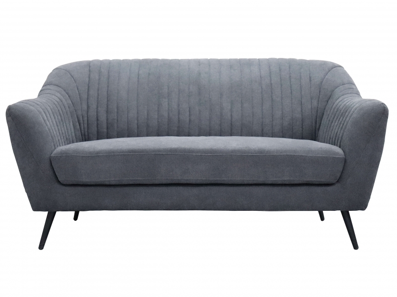 【販売終了】URINシリーズ　2人掛けリブソファ　グレー　新品