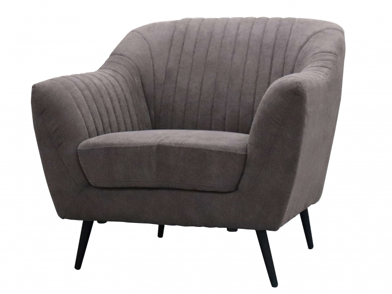 【販売終了】URINシリーズ　1人掛けリブソファ　ブラウン　新品