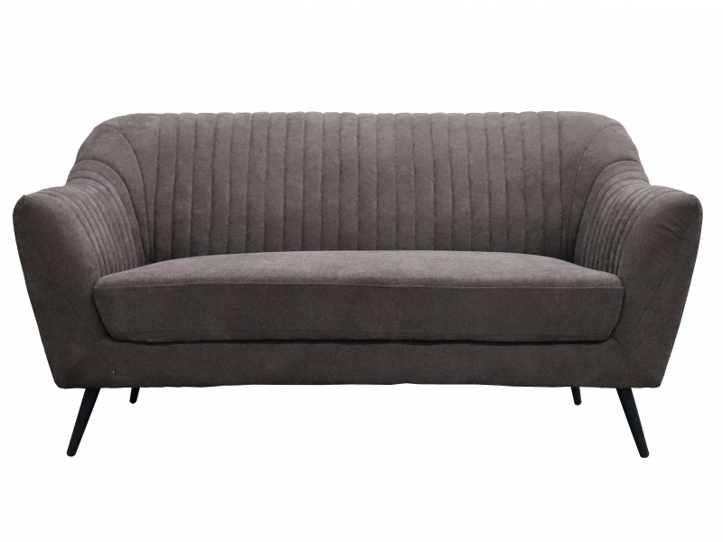 【販売終了】URINシリーズ　2人掛けリブソファ　ブラウン　新品