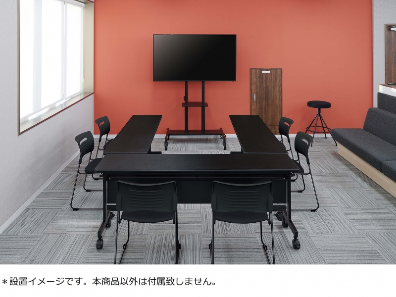 【販売終了】KVシリーズ　フォールディングテーブル　W1800/D450　ブラック　新品_5