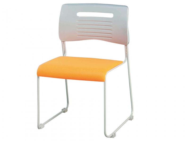 【販売終了】PMCシリーズ　スタッキングチェア　オレンジ　新品