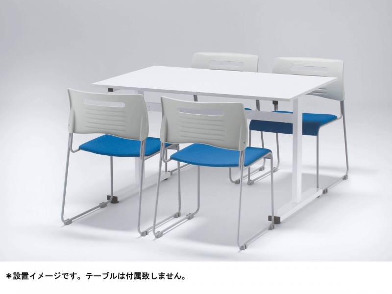 【販売終了】PMCシリーズ　スタッキングチェア　ライトグレー(PVC張り）　新品_5