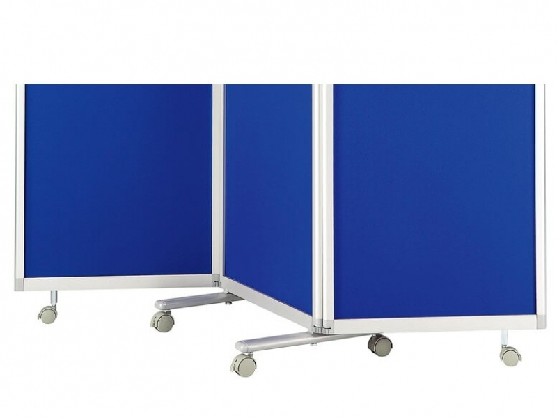 三つ折りパーティション　W600×3連　ブルー　新品_3