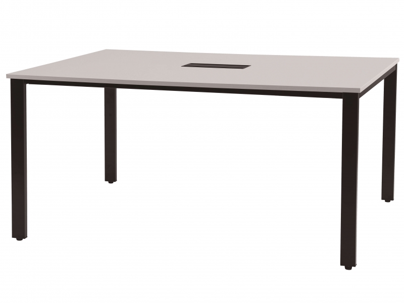 REVミーティングテーブル　W1800/D900　ホワイト×ブラック　新品_0
