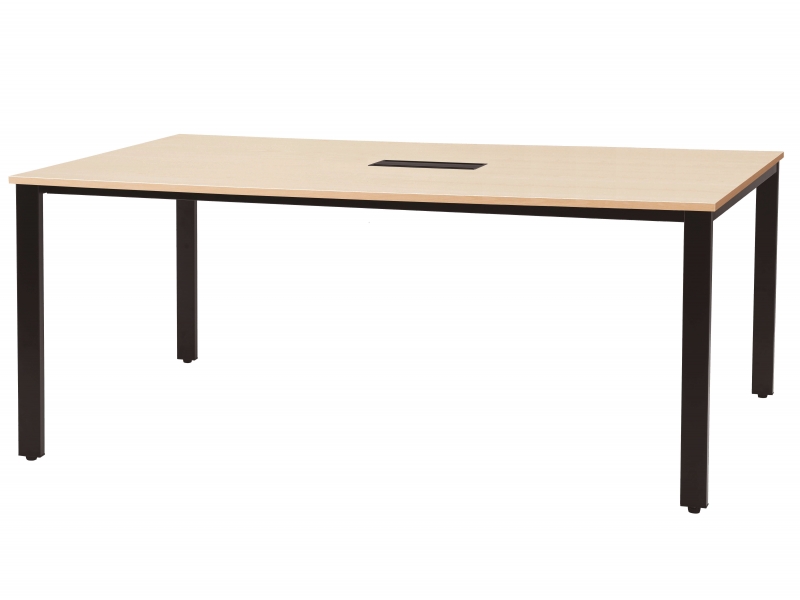 REVミーティングテーブル　W2100/D900　ナチュラル×ブラック　新品