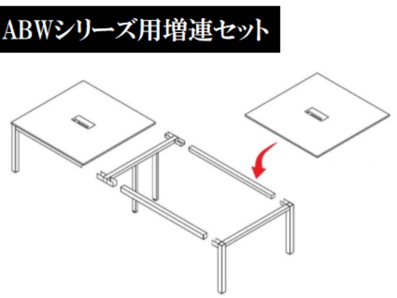 ABWシリーズ　ワークデスク用　増連セット_0