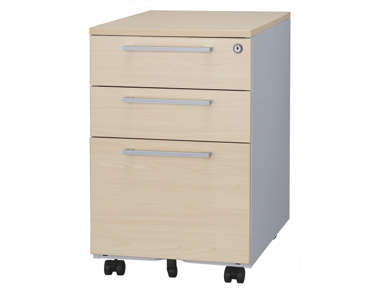 【販売終了】木目調デスクワゴン　ナチュラル　新品