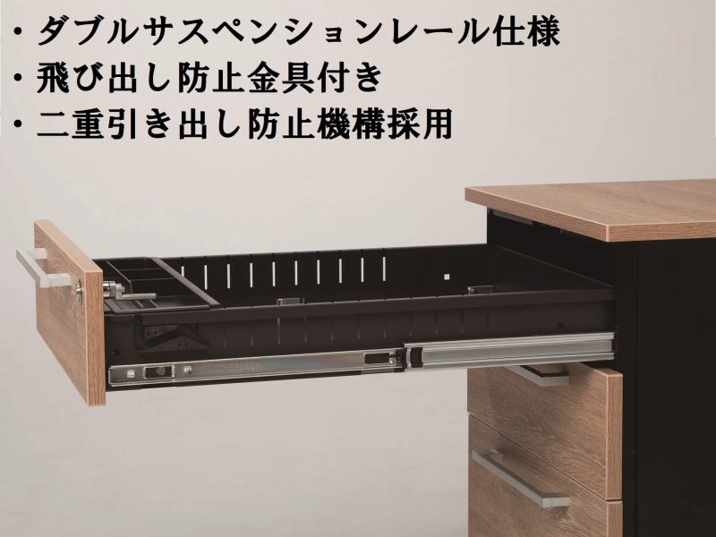 木目調デスクワゴン　ナチュラル　新品_3