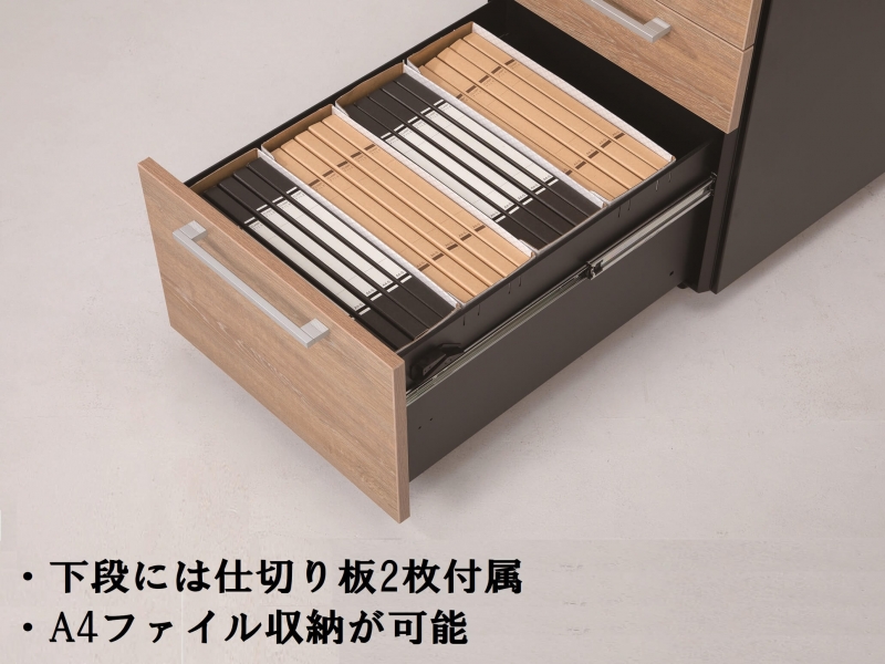 木目調デスクワゴン　ナチュラル　新品_5