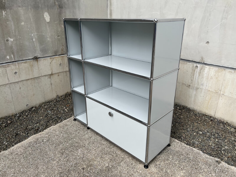 USM ハラーシステム 2列3段 ライトグレー エクステンション扉付 中古| USM ハラーシステム 2列3段 ライトグレー エクステンション扉付 中古|