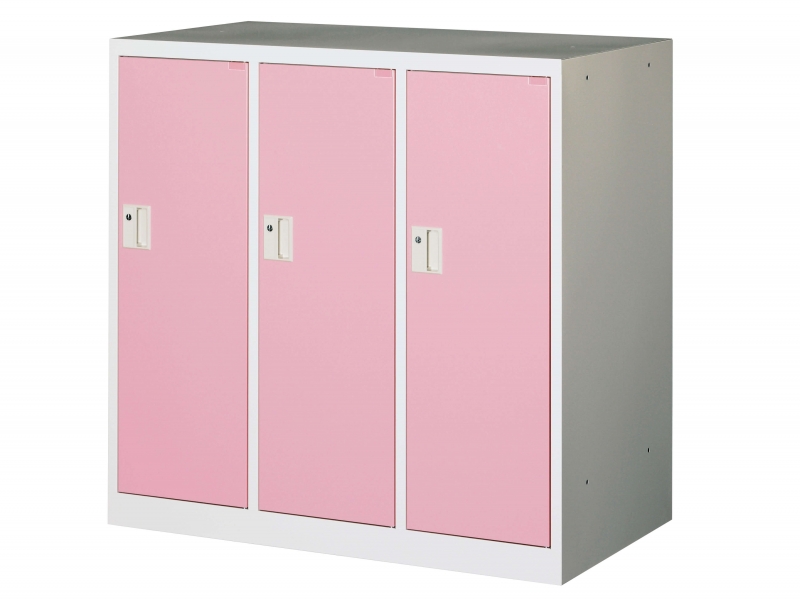 【販売終了】ミニロッカー　3人用　ピンク　MLK3-P　新品