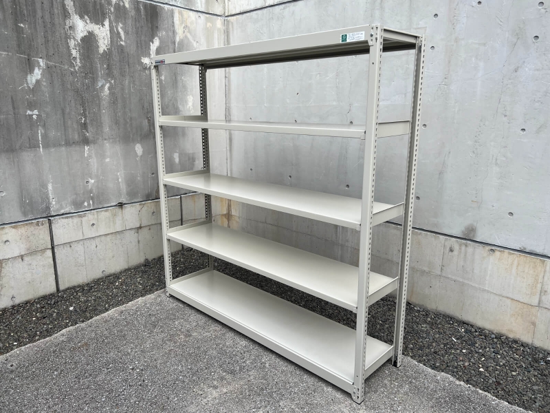 軽中量ボルトレスラック　200㎏耐荷/段　W1800/D450/H1800　中古
