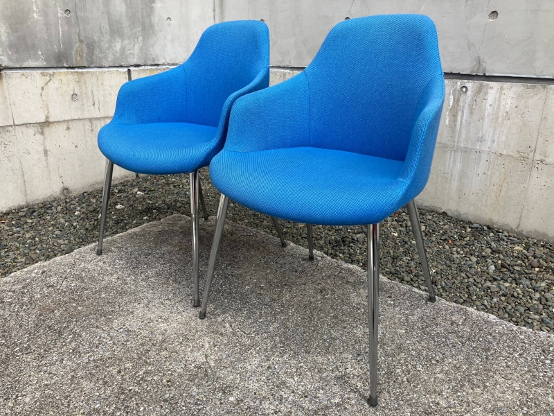 ケイク　アームチェア　ブルー　2脚セット　中古