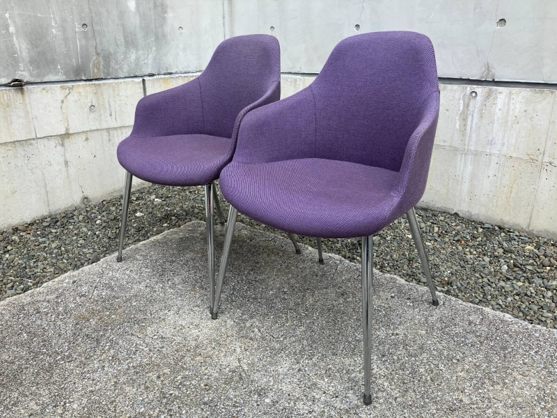 ケイク　アームチェア　パープル　2脚セット　中古