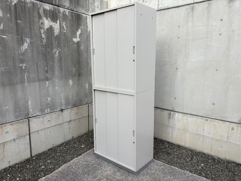 シンラインキャビネット　3枚引戸書庫　W800　上下セット（A4 6段対応）　中古