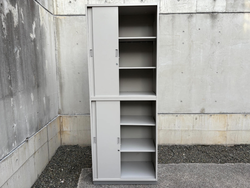 シンラインキャビネット　3枚引戸書庫　W800　上下セット（A4 6段対応）　中古_5