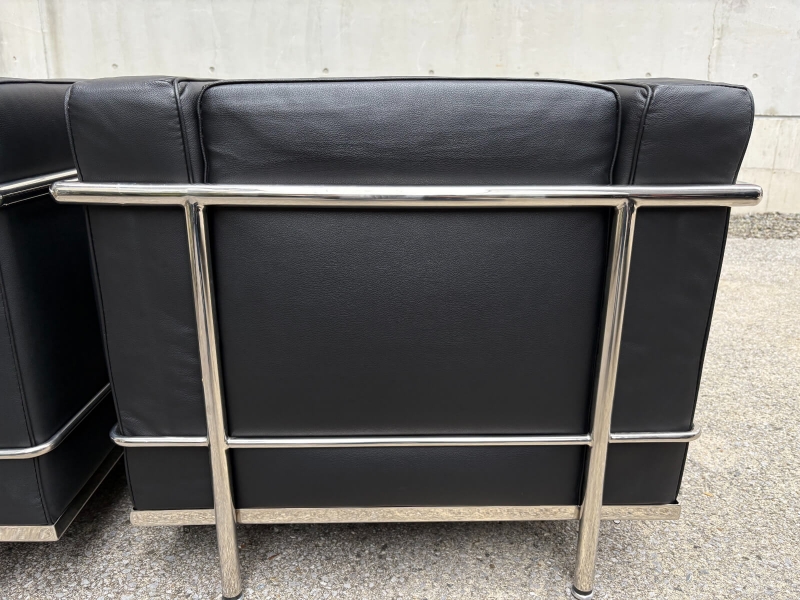 LECBシリーズ　応接6点セット　レザー張り　中古_5