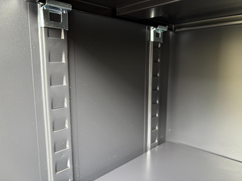 オープン書庫+トレーキャビネット　上下セット　ブラック　中古_3