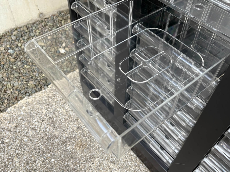 オープン書庫+トレーキャビネット　上下セット　ブラック　中古_6