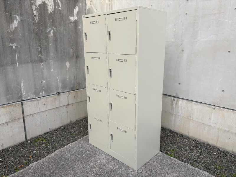 SLKシリーズ　8人用ロッカー　2列4段　ニューグレー　中古