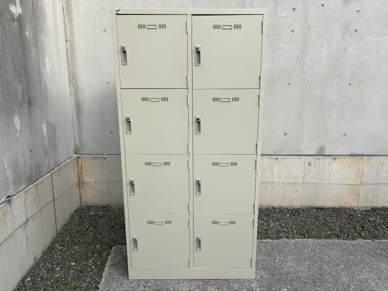 SLKシリーズ　8人用ロッカー　2列4段　ニューグレー　中古_1