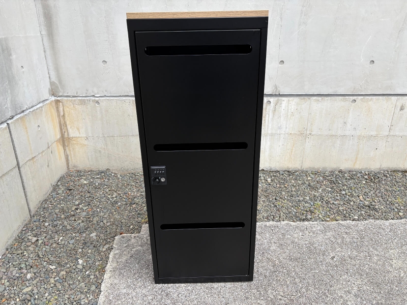 書類分類用キャビネット　ダイヤル錠（非常開錠キー付き）　ブラック　中古_2