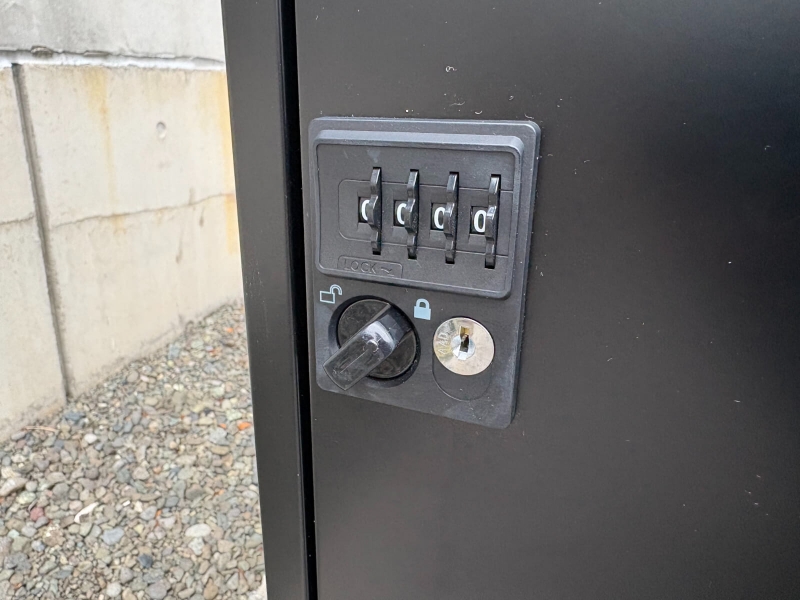 書類分類用キャビネット　ダイヤル錠（非常開錠キー付き）　ブラック　中古_5