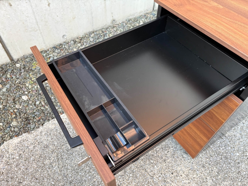 木目調デスクワゴン　HGS-3B　ウォールナット　中古_5