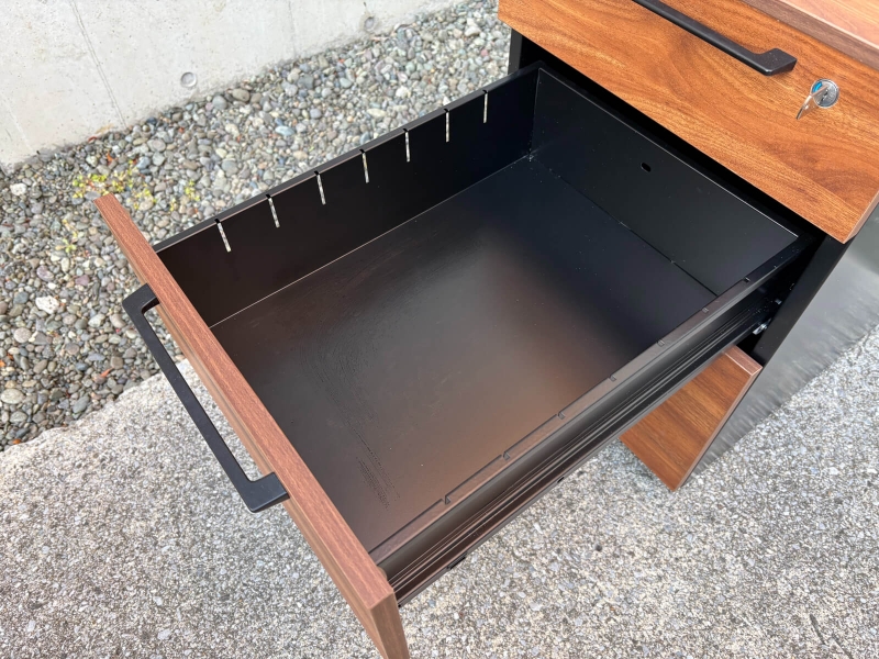 木目調デスクワゴン　HGS-3B　ウォールナット　中古_6