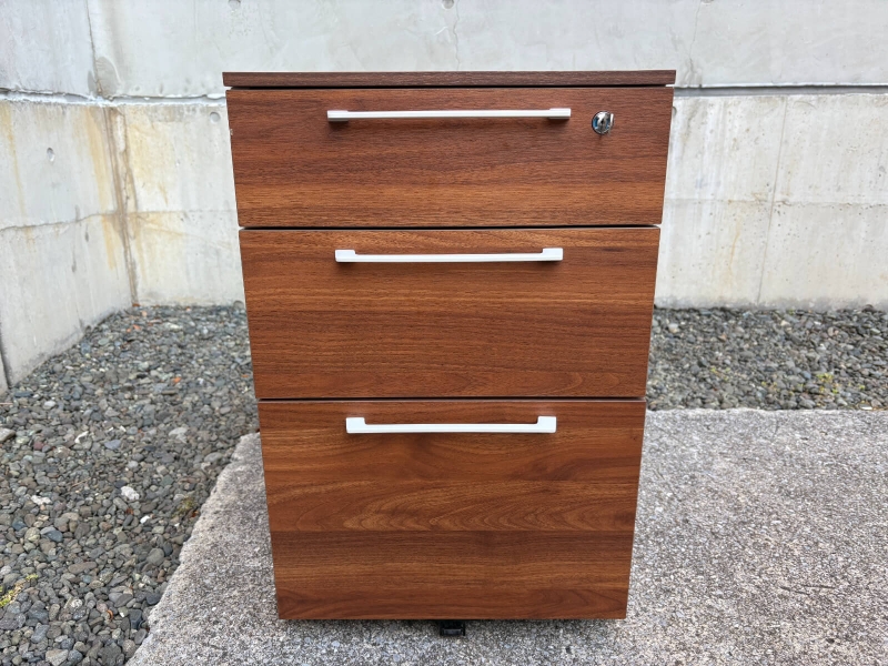 木目調デスクワゴン　HGS-3W　ウォールナット　中古_1