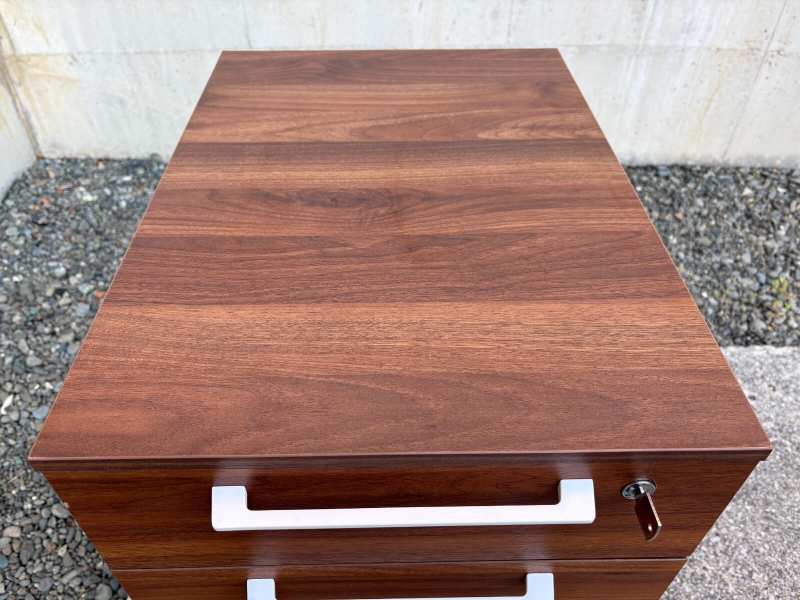 木目調デスクワゴン　HGS-3W　ウォールナット　中古_2
