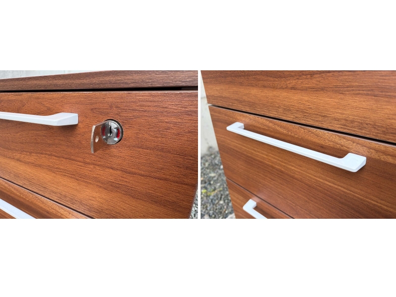 木目調デスクワゴン　HGS-3W　ウォールナット　中古_3