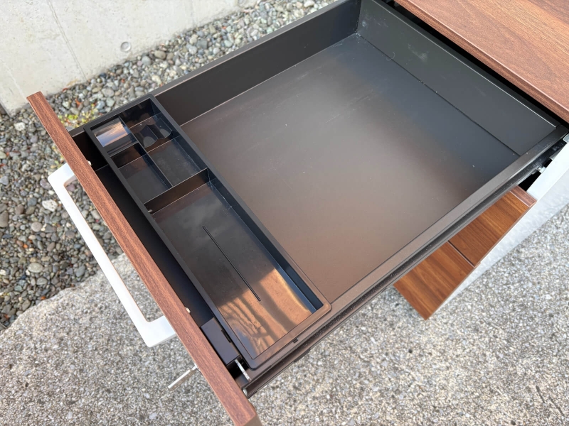 木目調デスクワゴン　HGS-3W　ウォールナット　中古_4