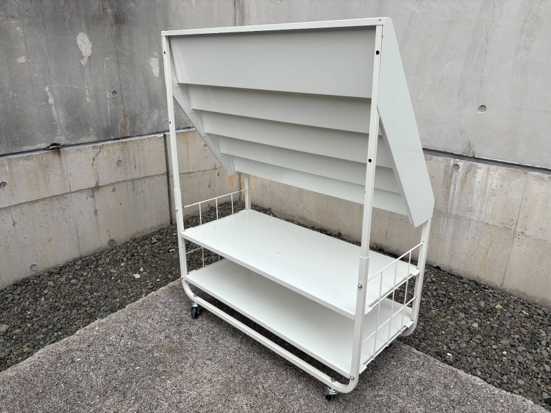 マガジンラック　W900/D450/H1150㎜　キャスター付き　中古_7