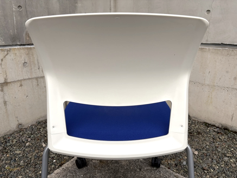 スタッキングチェア　キャスター付き　CK-160C　ブルー　中古_3