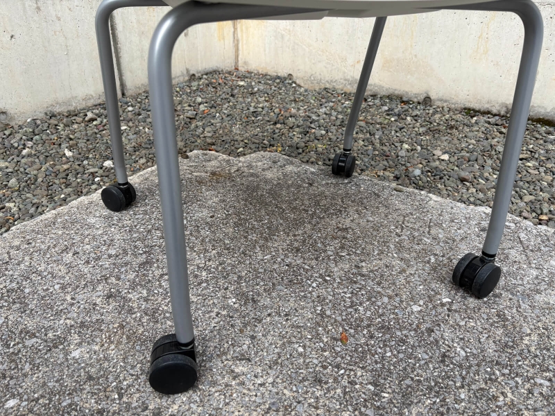 スタッキングチェア　キャスター付き　CK-160C　ブルー　中古_6