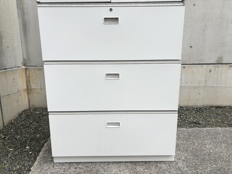 シンラインシリーズ　両開+3段ラテラル（A4 6段対応）　ホワイト　中古_4