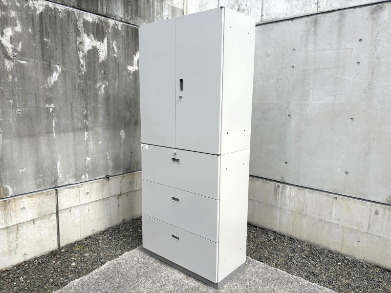 シンラインキャビネット　両開+3段ラテラル（A4 6段対応）　現行モデル　中古