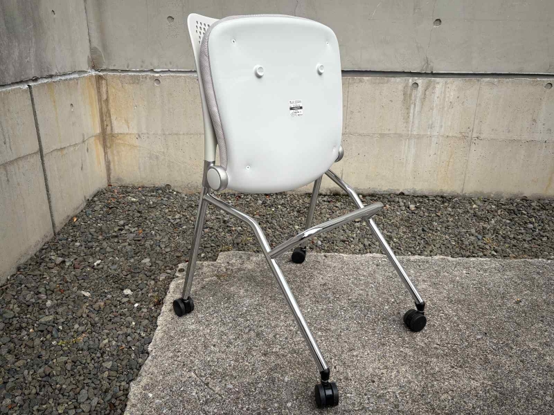 ブルーメ　ミーティングチェア　ホワイト×ライトグレー　中古_7